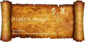 Vidák Margit névjegykártya